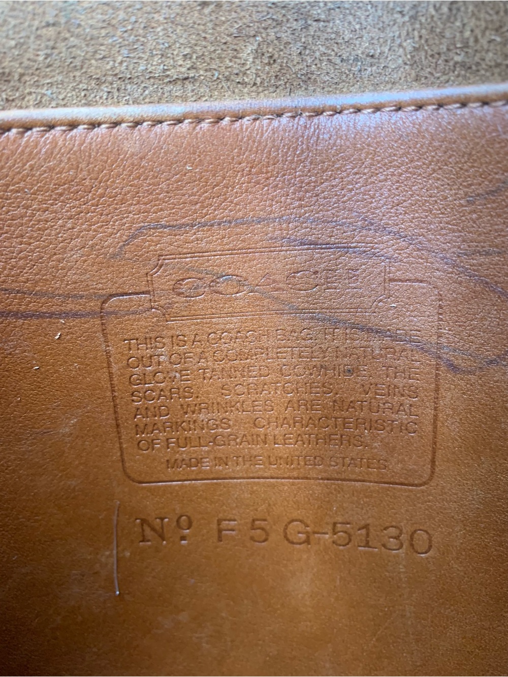Coach Vintage Station Bag 5130 British Tan USA Leather Crossbody 1995 - Picture 14 of 16